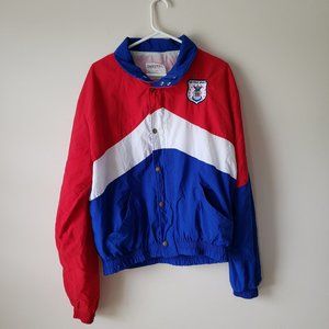 Air Force Sports Size Large Red White Blue Lined Full Zip Windbreaker Jacket USA